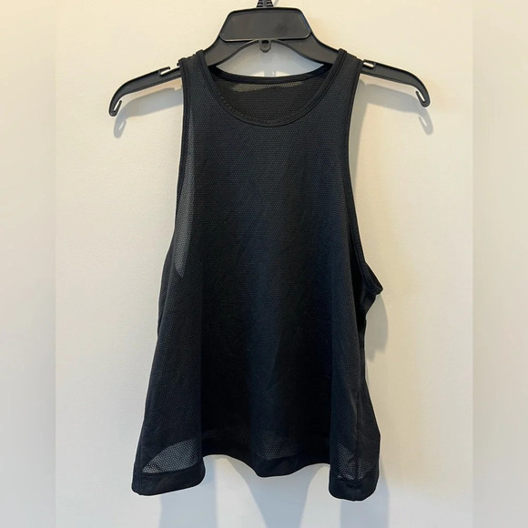 lululemon athletica Tops - Lululemon Squad Goals Tank Trinity Mesh Black Loose Flowy Running Tank Small